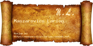 Maszarovics Larion névjegykártya